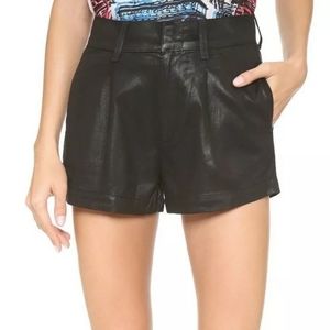 7 for All mankind black coated shiny shorts 25 NWT
